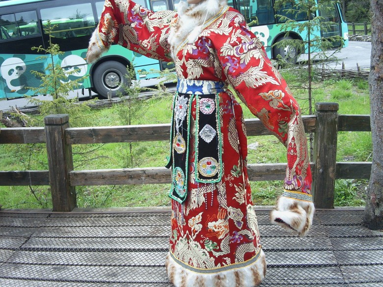鲜艳的藏袍，可惜穿在汉族小姑娘身上了，于是头被我无视了